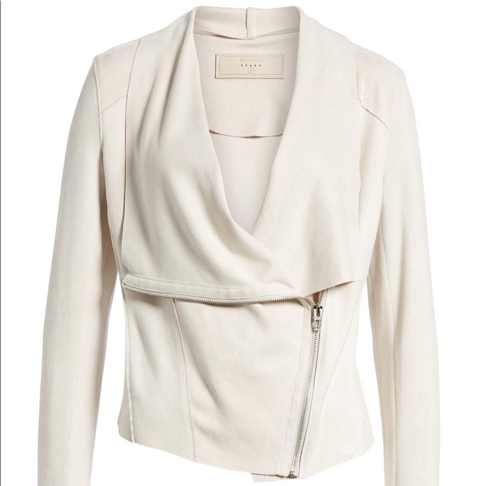 Drape front faux suede jacket BLANKNYC